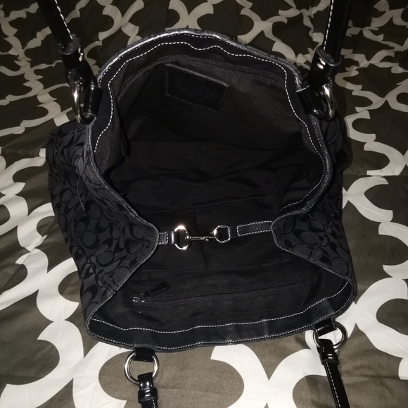 Coach North South Black Canvas Tote Bag Purse - Picture 4 of 4